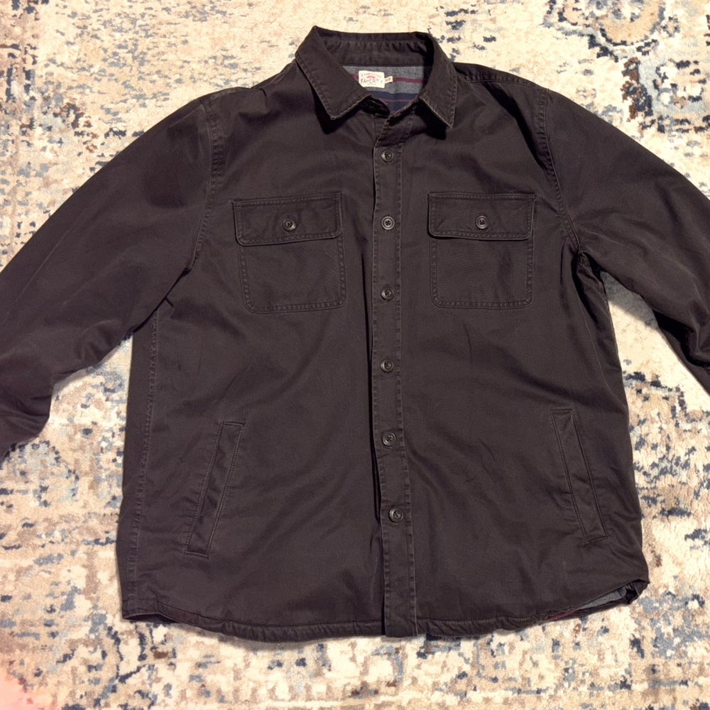 Mens Stretch blanket lined CPO Faherty jacket.